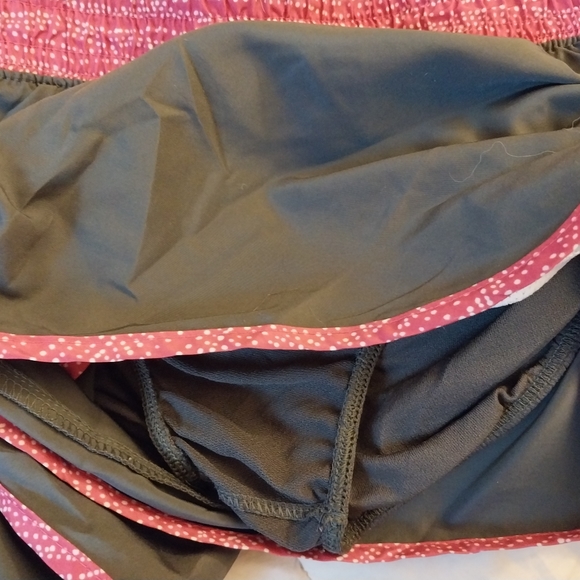 So Women's Juniors Athletic Shorts w Drawstrings & Underwear Liner Pink/Grey L - Picture 4 of 5